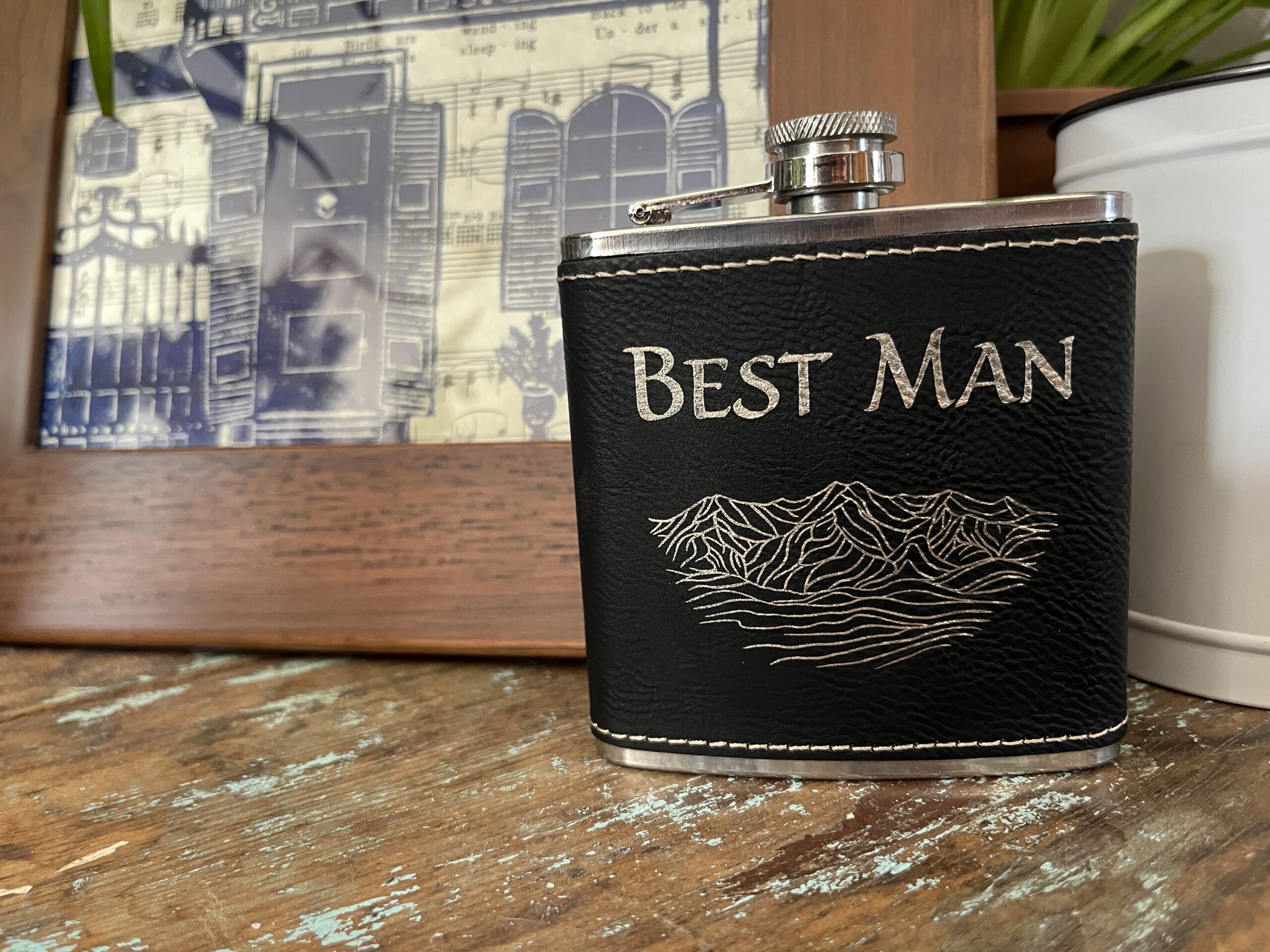 Engraved flask
