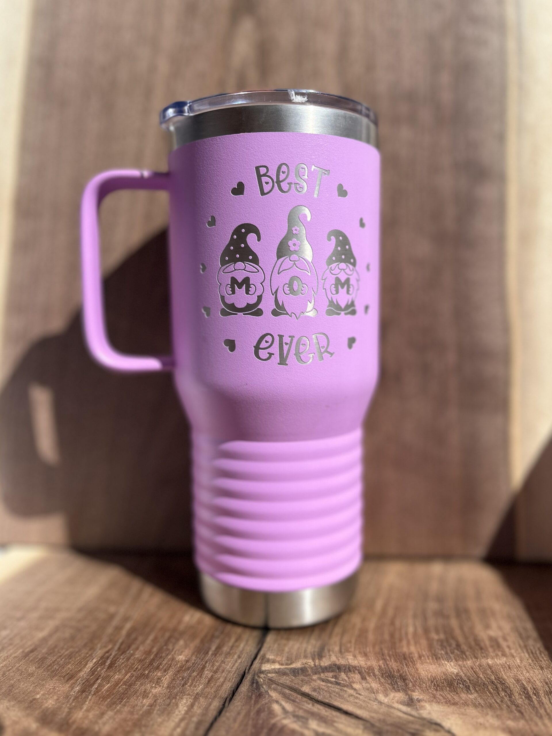 20oz Handled tumbler with “Best Mom Ever”