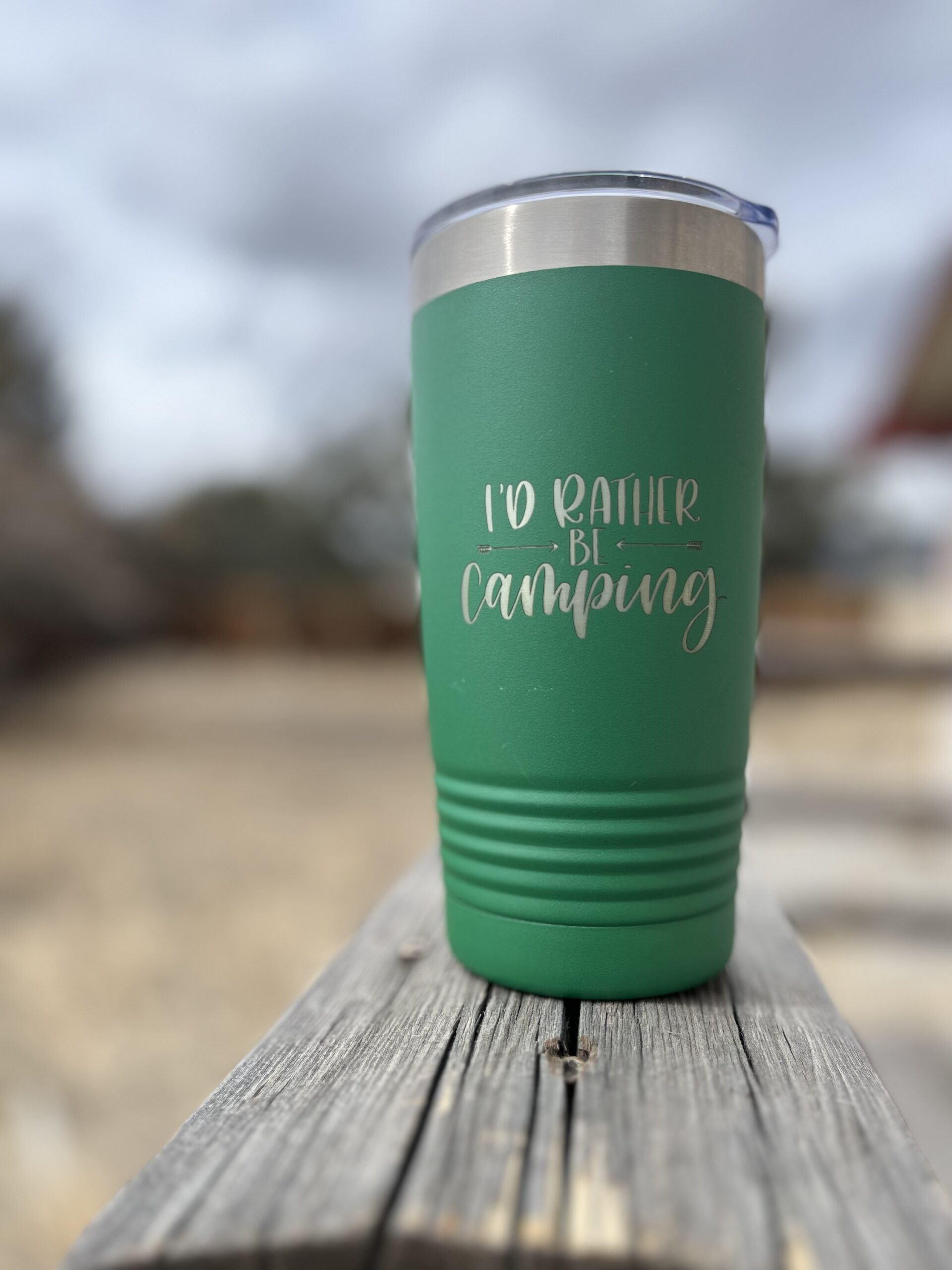 I’d Rather Be Camping Tumbler – Green